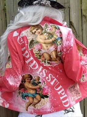 Angel Designer Jacket Cottage Patched Avangard Boho Artisan Distressed European
